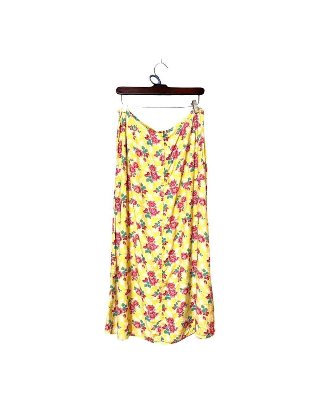 Liz Claiborne Floral Yellow & Red Full-Length Skirt Size 16 Cottage Coquette - Picture 2 of 5